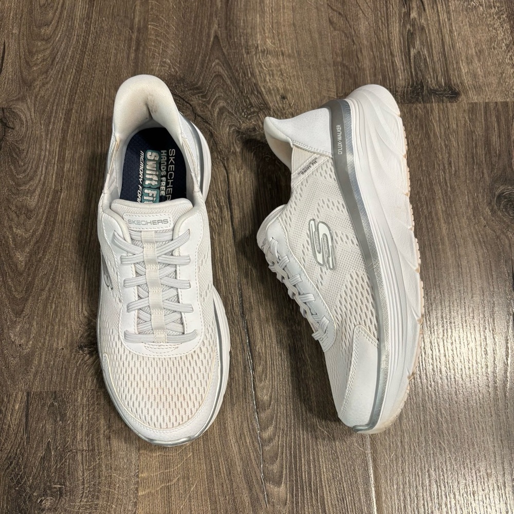 Skechers Women's Hands Free Swift Fit Athletic Mesh Sneaker White Womens Sz 9